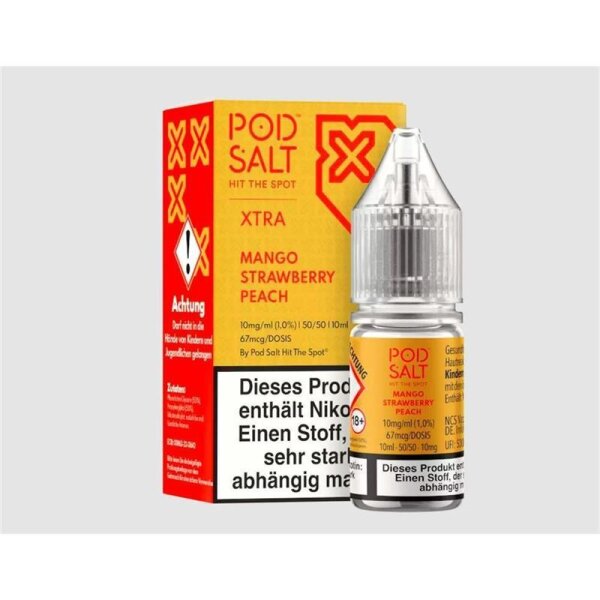 Pod Salt X - Mango Strawberry Peach Nikotinsalz Liquid 10 ml 10 mg