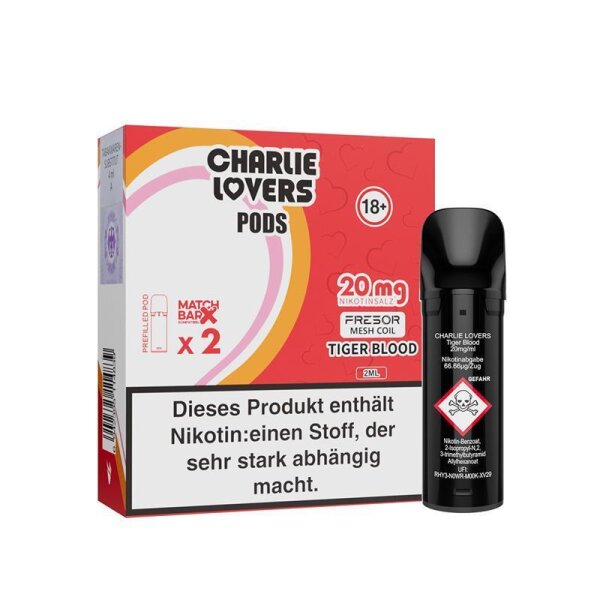 Charlie Lovers Pods ( 2 Stück pro Packung ) Tiger Blood 20 mg/ml