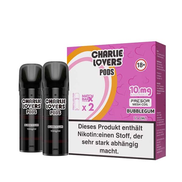 Charlie Lovers Pods ( 2 Stück pro Packung ) Bubblegum 10 mg/ml