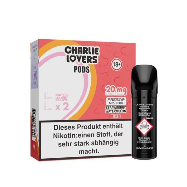 Charlie Lovers Pods ( 2 Stück pro Packung ) Strawberry Watermelon 10 mg/ml