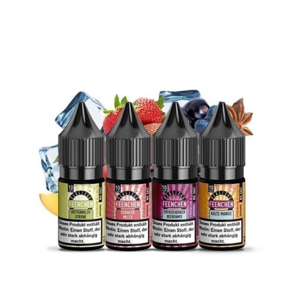 NEBELFEE Nikotine Salz Liquids 10 ml Kalte Litschi Granatapfel Feenchen 10 mg