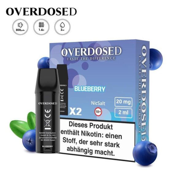 Overdosed - Prefilled Pods 20mg/ml (2 Stück) Blueberry