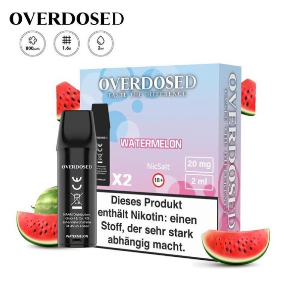 Overdosed - Prefilled Pods 20mg/ml (2 Stück) Watermelon