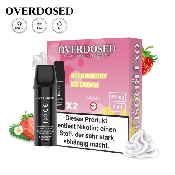 Overdosed - Prefilled Pods 20mg/ml (2 Stück) Strawberry Ice Cream