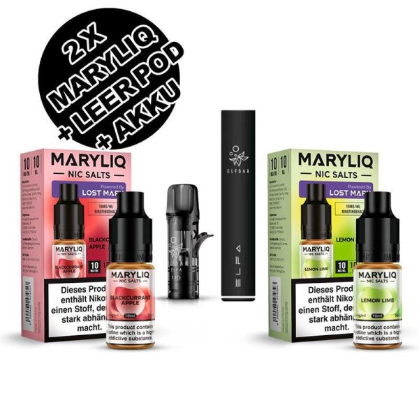 2 x Maryliq + Elfa Refill Pod + Akku Bundle