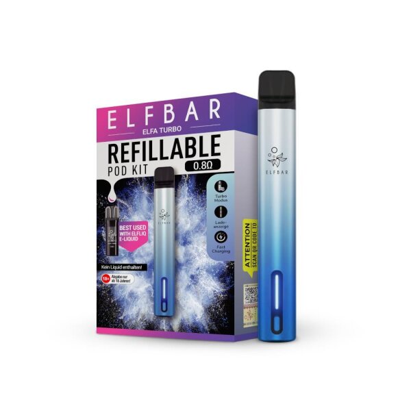 Elfa Turbo Kit by Elfbar - Refillable Pod System aurora-cyan