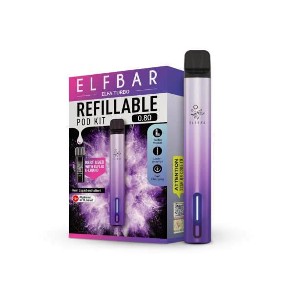 Elfa Turbo Kit by Elfbar - Refillable Pod System aurora-lila