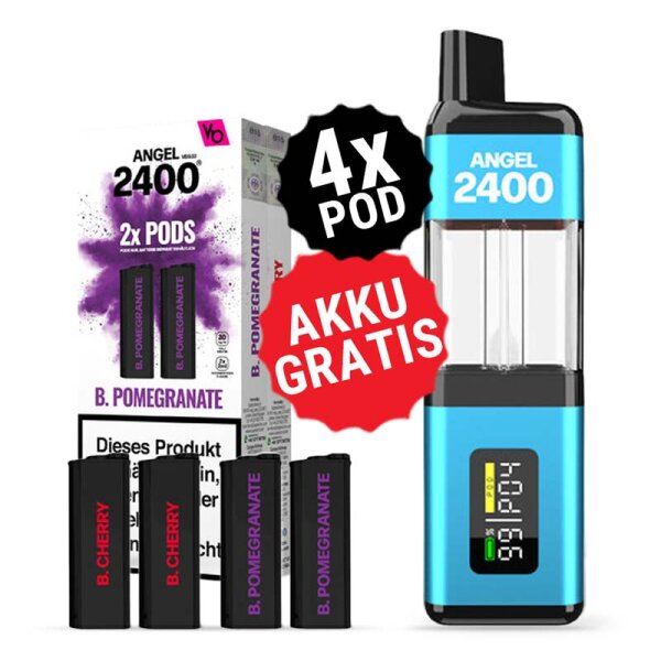 Angel 2400 Prefilled Pods Bundle Plus Akku