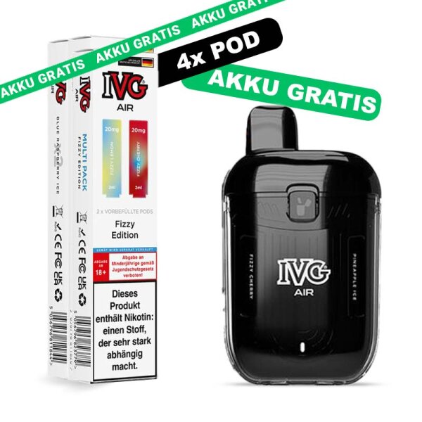 4x IVG Air Pods - 2 Packungen + Akku Gratis