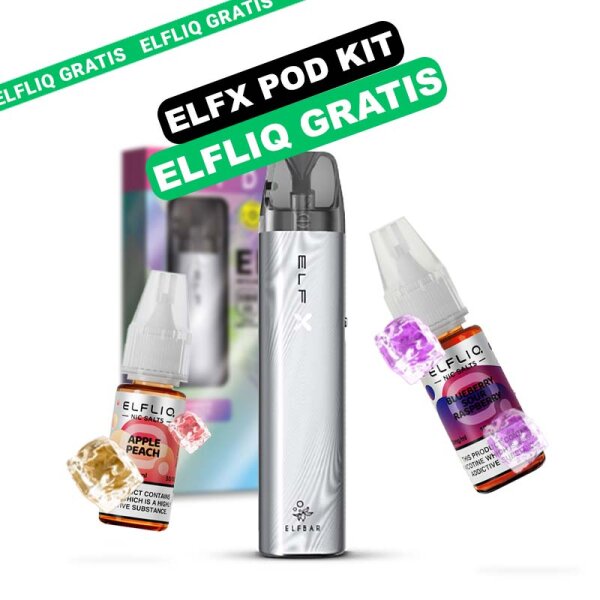 Elfbar ELFX Pod Kit plus 1 ELFLIQ Gratis