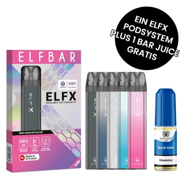 Elfbar ELFX Pod Kit plus 1 Bar Juice 5000 Gratis