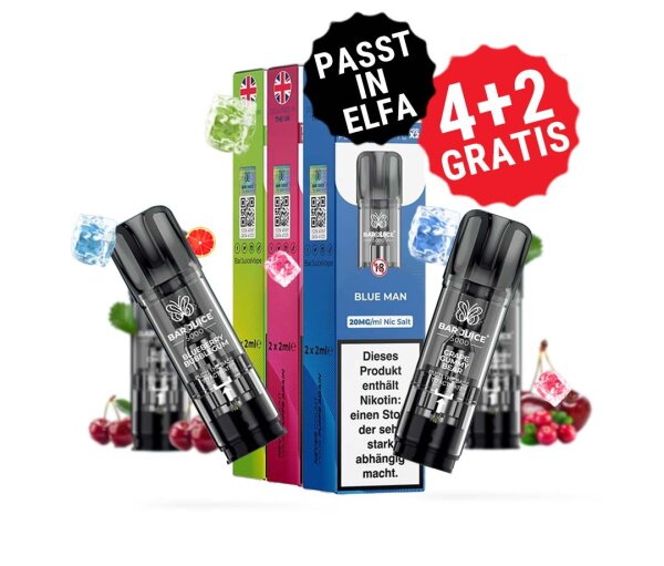 Bar Juice 4 Pods Plus 2 Gratis