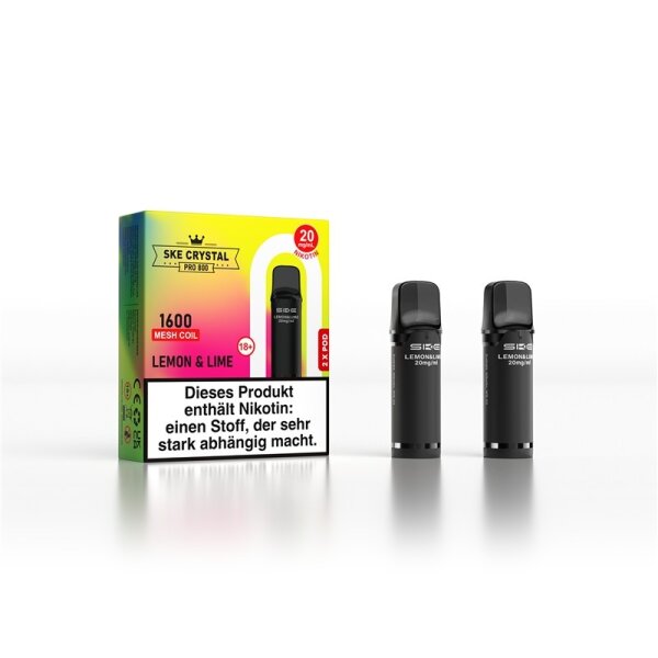 SKE Crystal 800 Pro Prefilled Pod Lemon &amp; Lime 20mg/ml