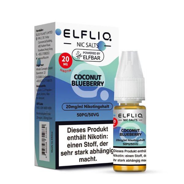 Elfliq - NicSalt Liquid Coconut Blueberry  20 mg/ml